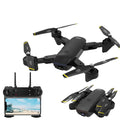 Quadrocopter with dual cameras in black, 4K optical flow, gesture control