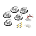 Five-piece LED roof cab marker light set with yellow polycarbonate lenses and mounting hardware