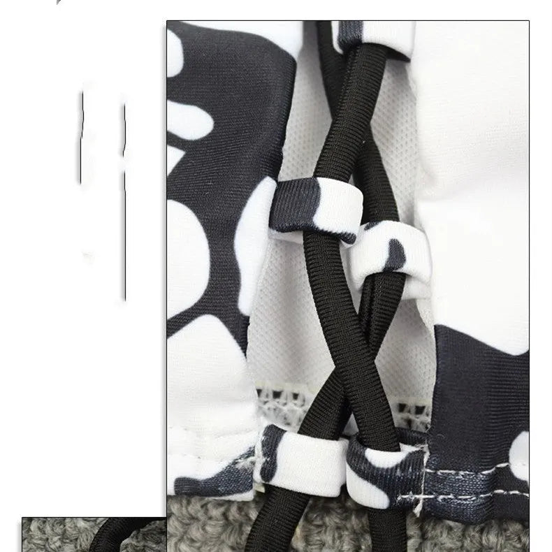 Ladies two-piece bikini set in black and white tie dye with chest pad, sizes S M L