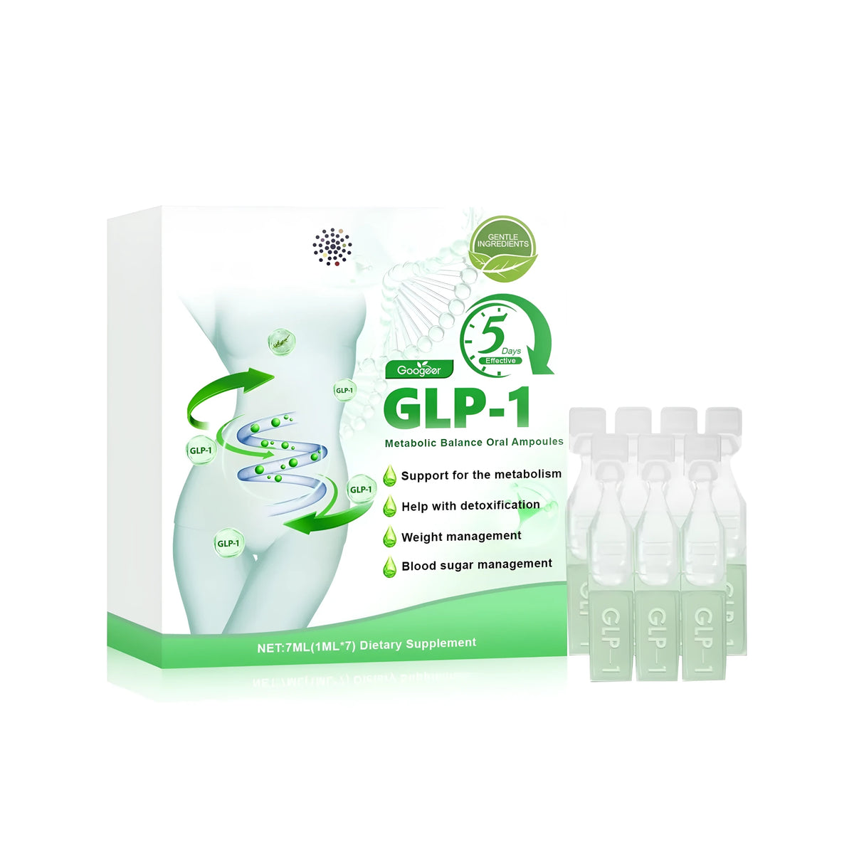 GLP-1 dietary supplement drops 7ml bottle with green tea extract, Moringa seed and turmeric