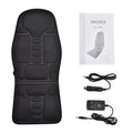 Black AC-powered cervical kneading massager with wireless remote control on flat surface