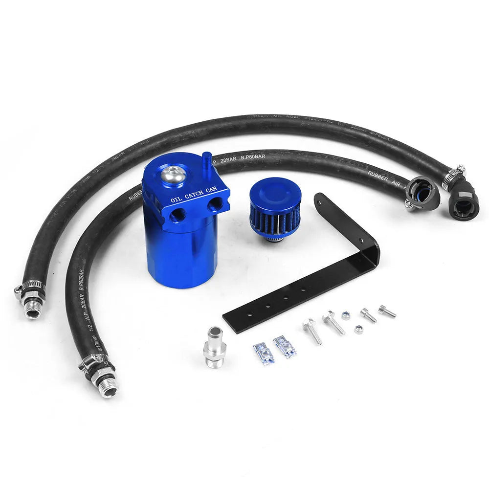 Aluminum alloy oil separator for Ford Expedition in black, blue, red, and silver colour options.