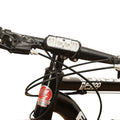 Black rechargeable bicycle headlight with LED illumination and wave induction function