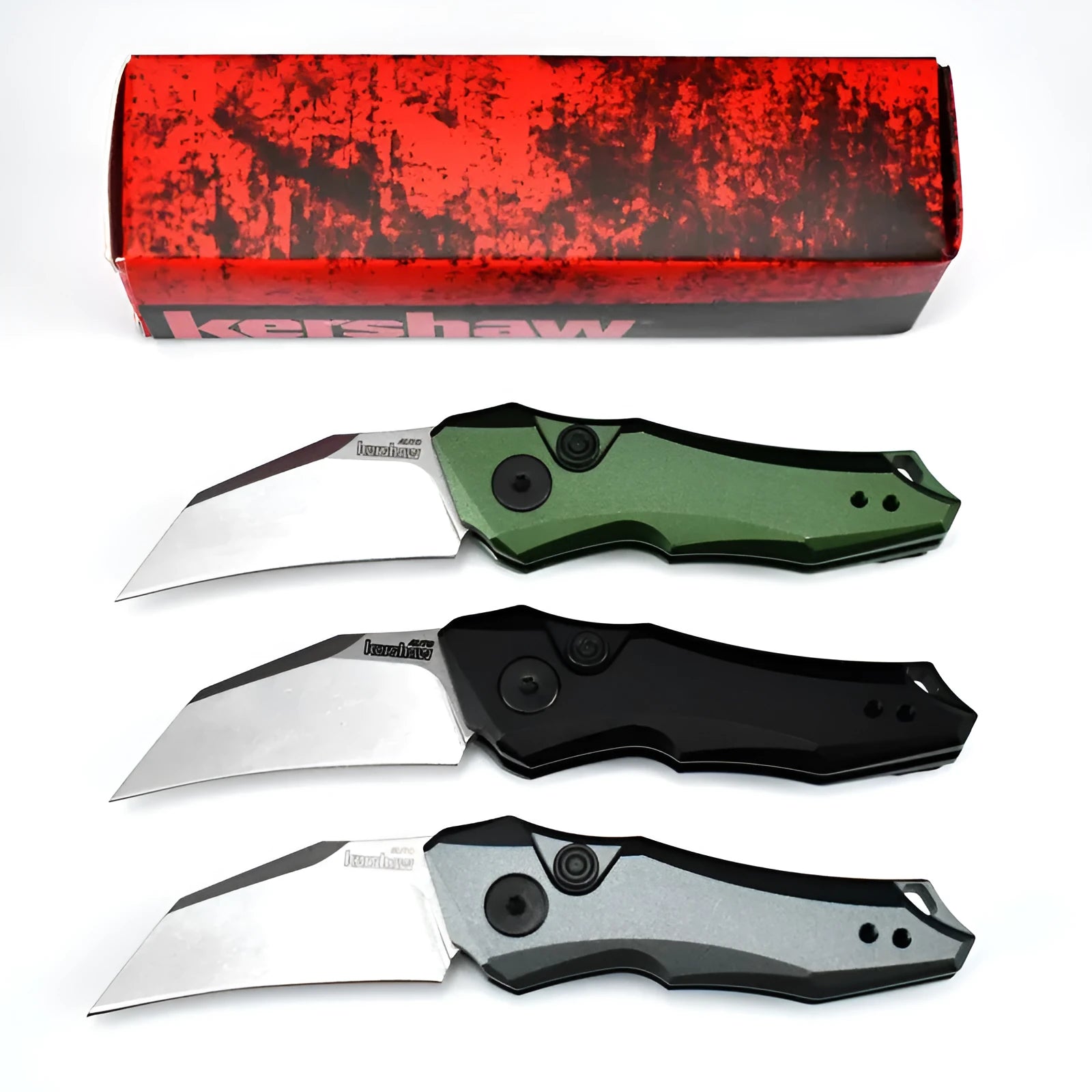 Metal folding pocket knife with 150mm blade in black, gray, or green