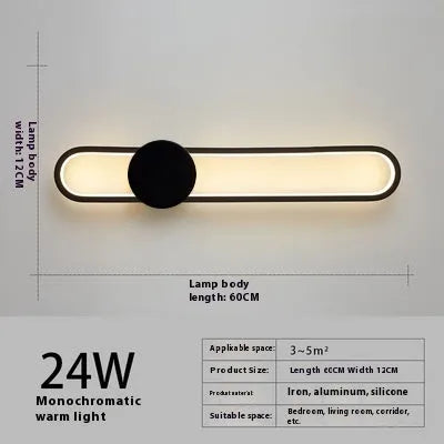 Modern round wall lamp with iron shade in black or gold finish, 60cm diameter