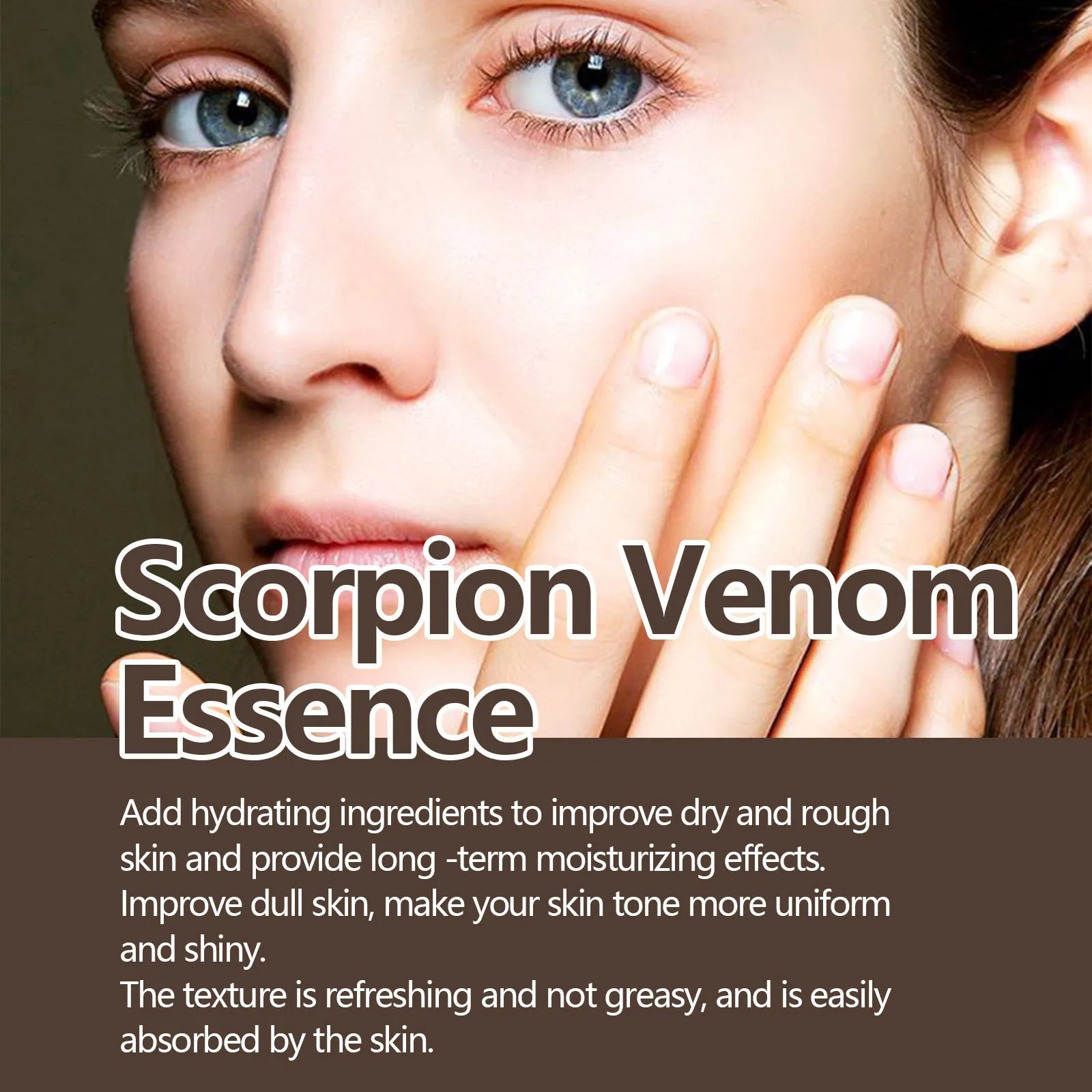 Firming and moisturising wrinkle fading essence 30ml bottle with hyaluronic acid and nicotinamide ingredients