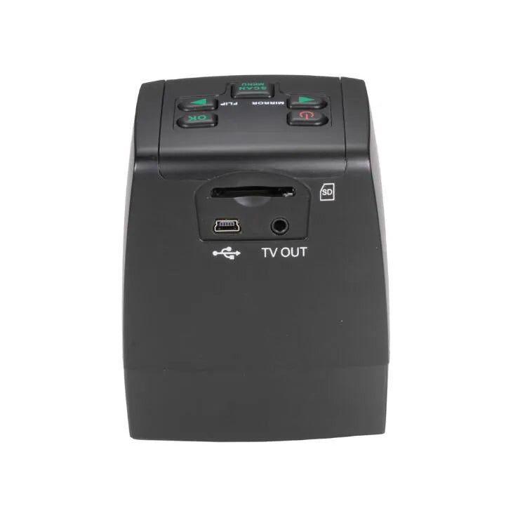 USB film negative scanner with LCD display for converting slides and film to digital files