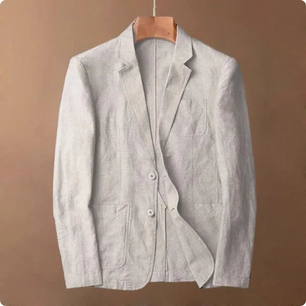 Men's linen suit thin coat in solid colour, available in white black light blue dark blue and linen, sizes S to 3XL