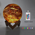 Painted flame LED 3D night light with PVC shade, 150mm diameter, touch switch, USB power