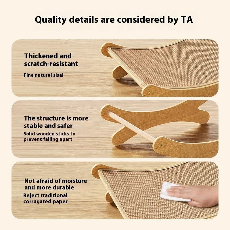 Jute style cat scratch board and nest integrated cradle for cats 4.00kg to 6.00kg
