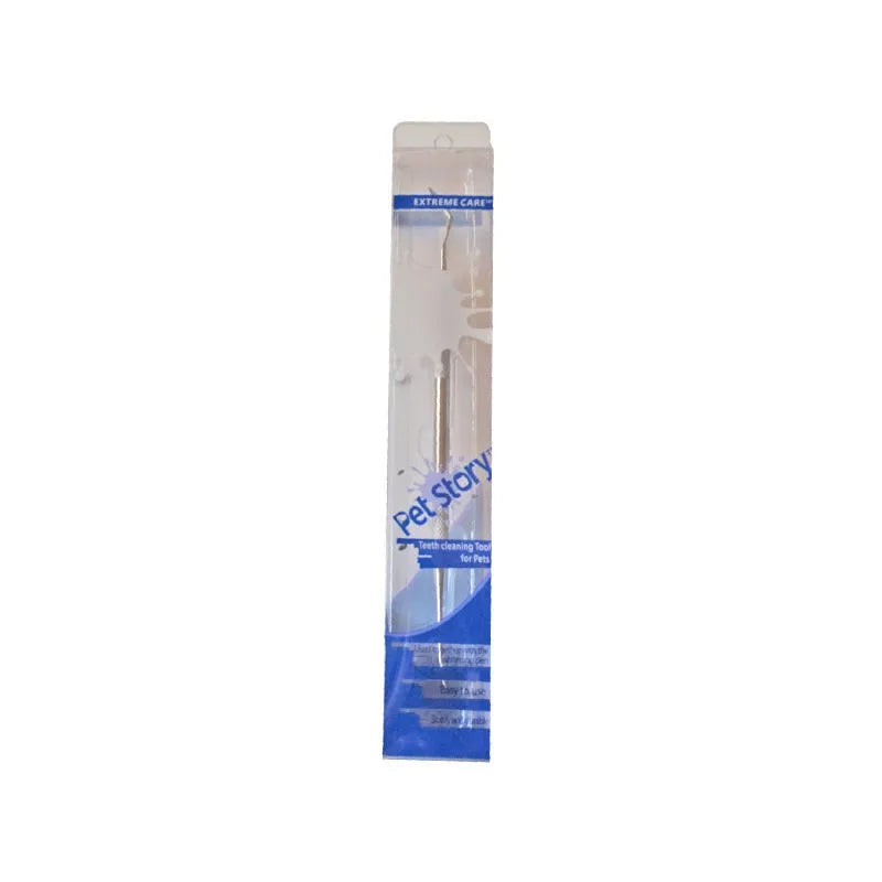 White pet beauty pen with stainless steel tip for cleaning dog and cat teeth and removing tartar