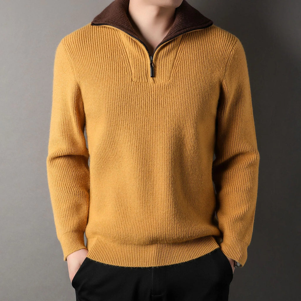 Twisted jacquard lapel sweater cardigan for men loose fit thickening long sleeve autumn leisure wear