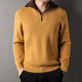 Twisted jacquard lapel sweater cardigan for men loose fit thickening long sleeve autumn leisure wear