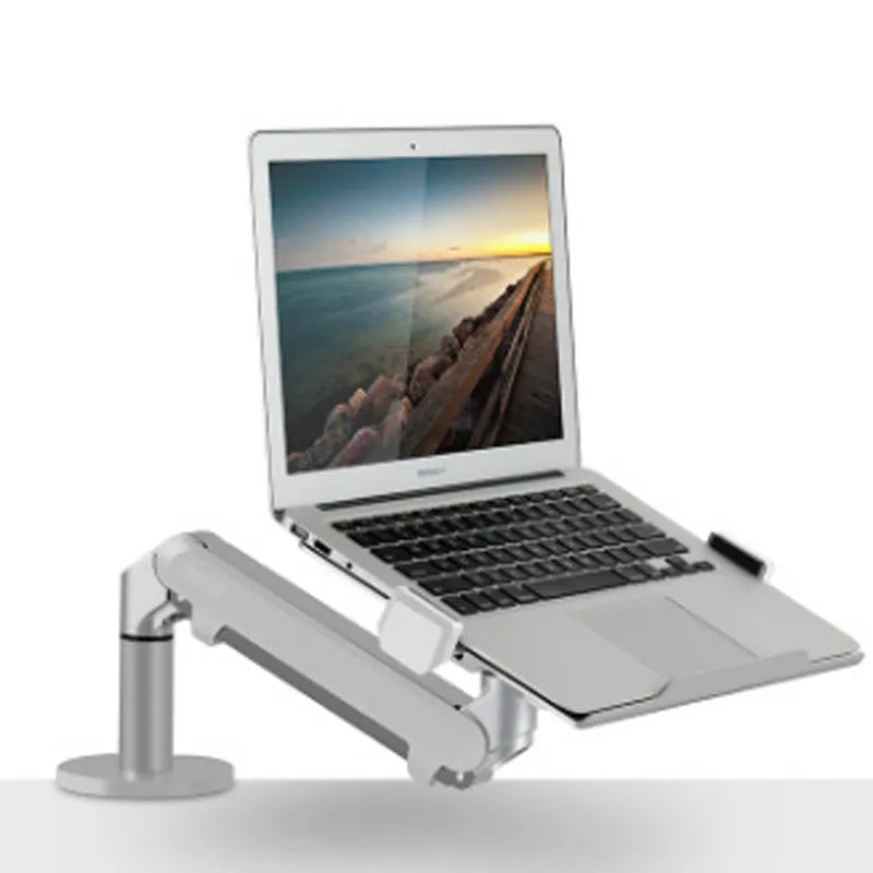 Silver aluminium alloy hover notebook arm bracket computer stand on desk