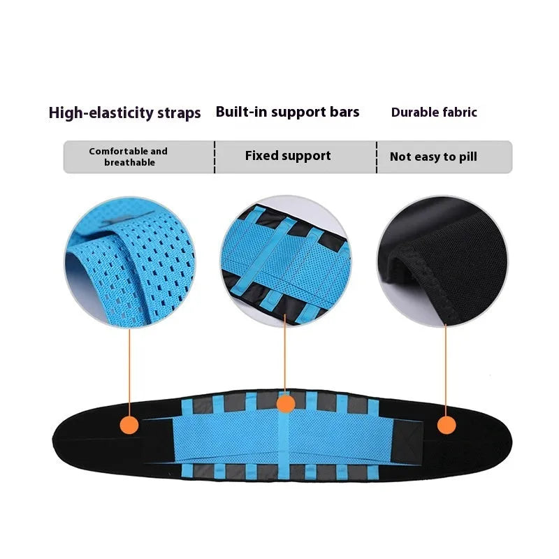 Waist support belt for outdoor fitness, running, basketball and yoga, in orange, yellow, blue or black, sizes M to XXL