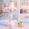 Cream retro simple DIY table lamp with pink or white flowers, lead-acid battery and USB cable