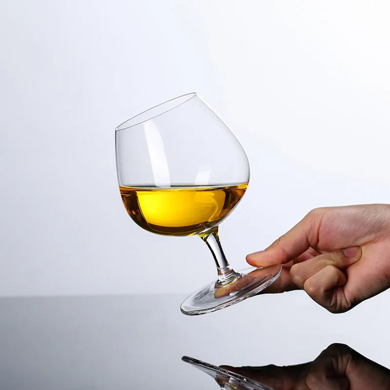 440ml clear crystal brandy glass with low foot and simple Nordic style for spirits