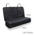Black Oxford cloth car pet mat for cats and dogs, 135cm x 120cm, rear row cover with zip and detachable middle
