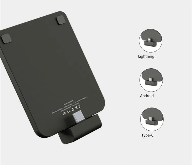 Mini external battery charger 5000mAh back clip battery 90mm x 61mm x 9mm in black white blue pink red