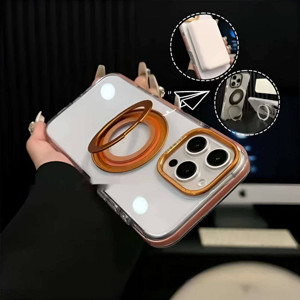 Rotating pivot phone case for iPhone with stand and magnetic function in eight colour options