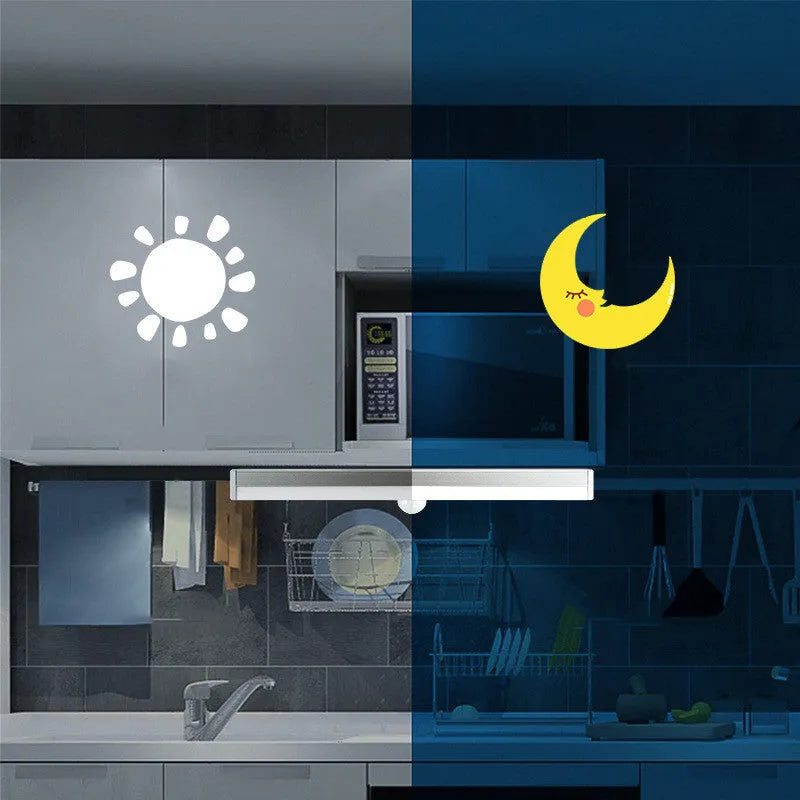 LED body induction light strip black battery powered smart sensor for staircase
