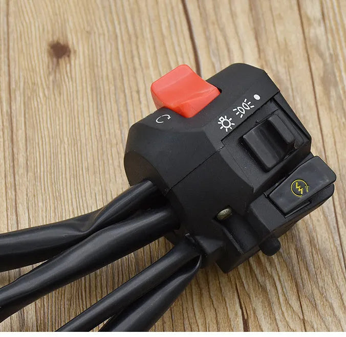 Motorcycle tricycle handlebar switch kit for Zongshen Longxin 110 125 150 200FXD, Right Seat, colour-coded wires