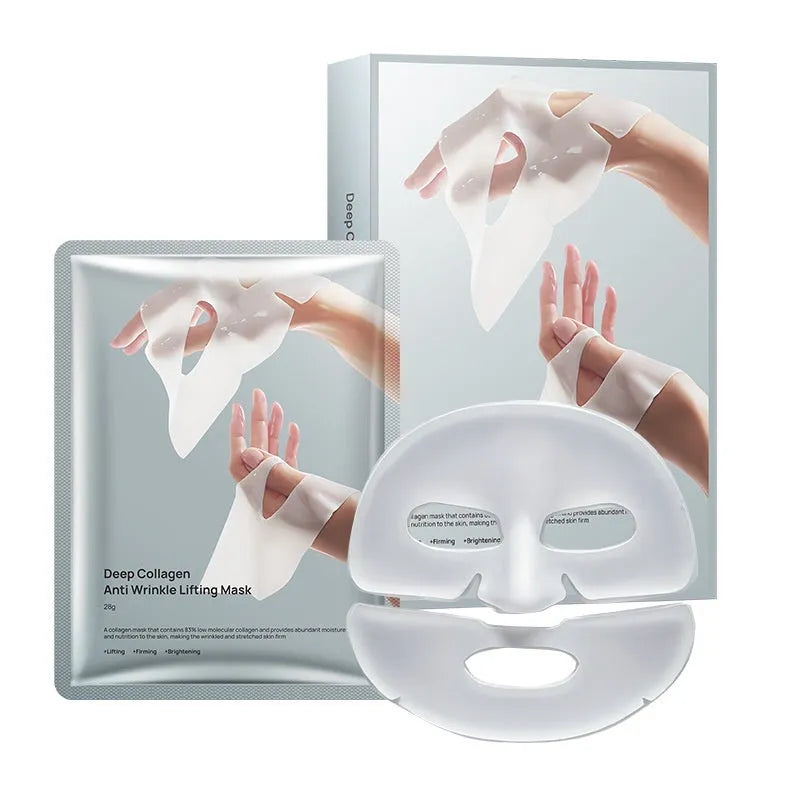 Collagen anti-wrinkle facial mask sheet with 28ml hydrogel serum for universal skin types