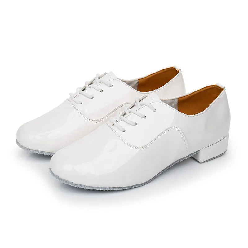 Men's black dancing shoes with calf leather soles for indoor fitness and dance practice