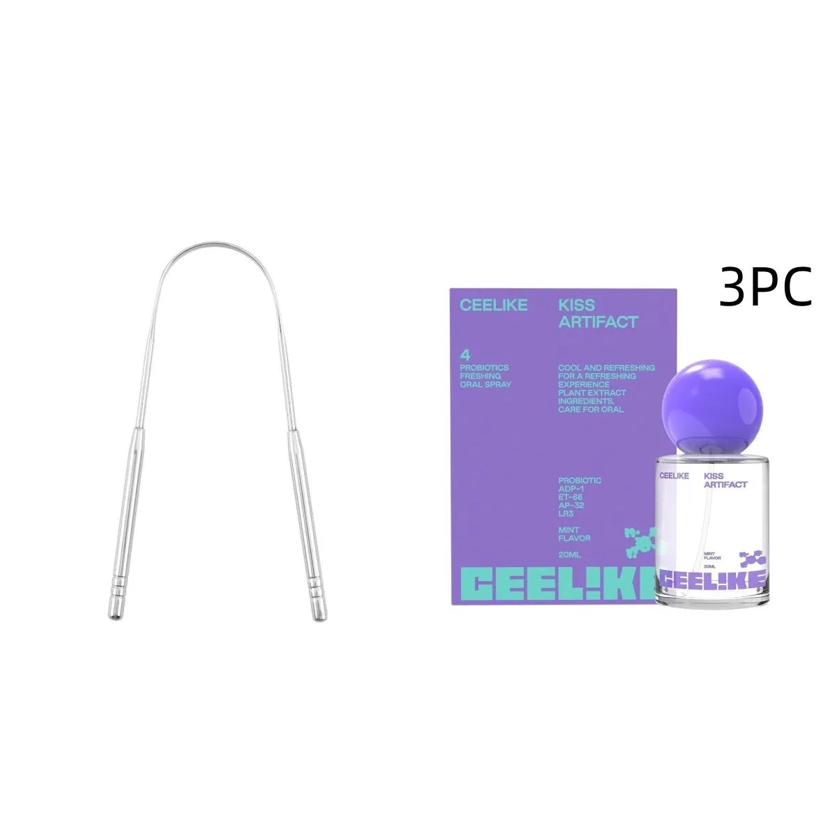 Square 20ml probiotic oral care spray bottle with spray nozzle