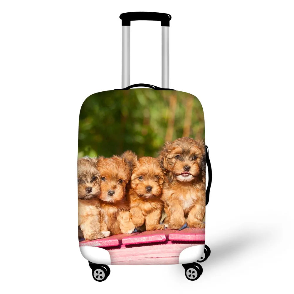 3D Animal Suitcase Cover in polyester with zipper opening and printed animal design on a suitcase