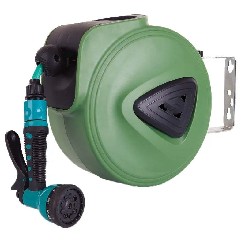 Automatic retractable hose reel water drum with 10 metre PVC hose for car wash and garden watering