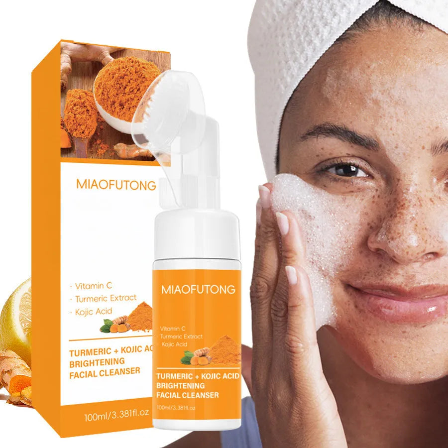 Turmeric cleansing mousse facial pad set with ginger soap and 30 cleaning pads