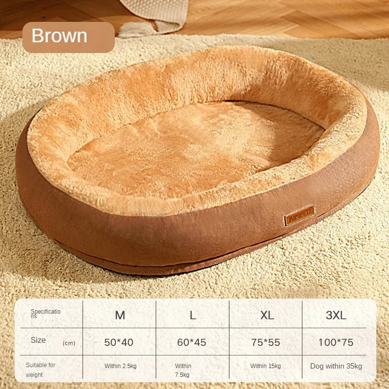 Removable washable cotton dog and cat bed in light grey with removable cover and soft padding