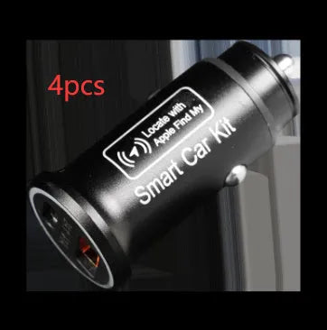 Black ABS plastic car charger GPS locator device for vehicle tracking.