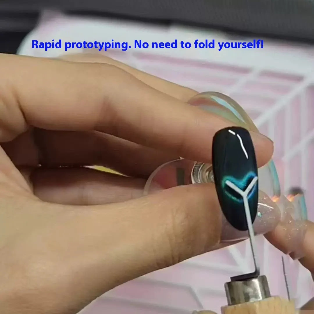 Manicure magnet tool with metal cylindrical 9x30mm magnet and Y-shaped bracket for cat eye nail art