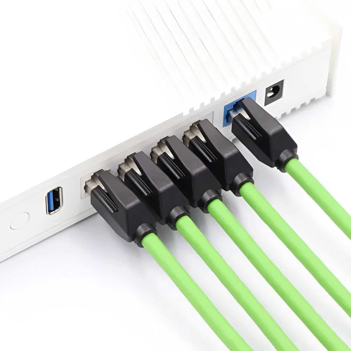 Cat6 gigabit double-shielded Ethernet network cable in black or green, available in lengths from 0.2m to 100m