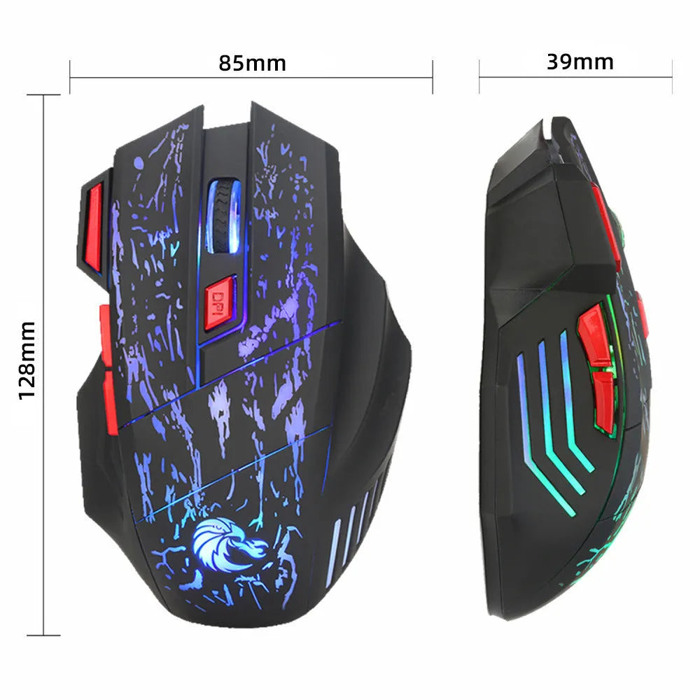 H300BK colour gaming mouse with RGB lighting and ergonomic shape on desktop