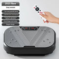 Whole body power board vibration machine in black and gray for home fitness body shaping with remote control