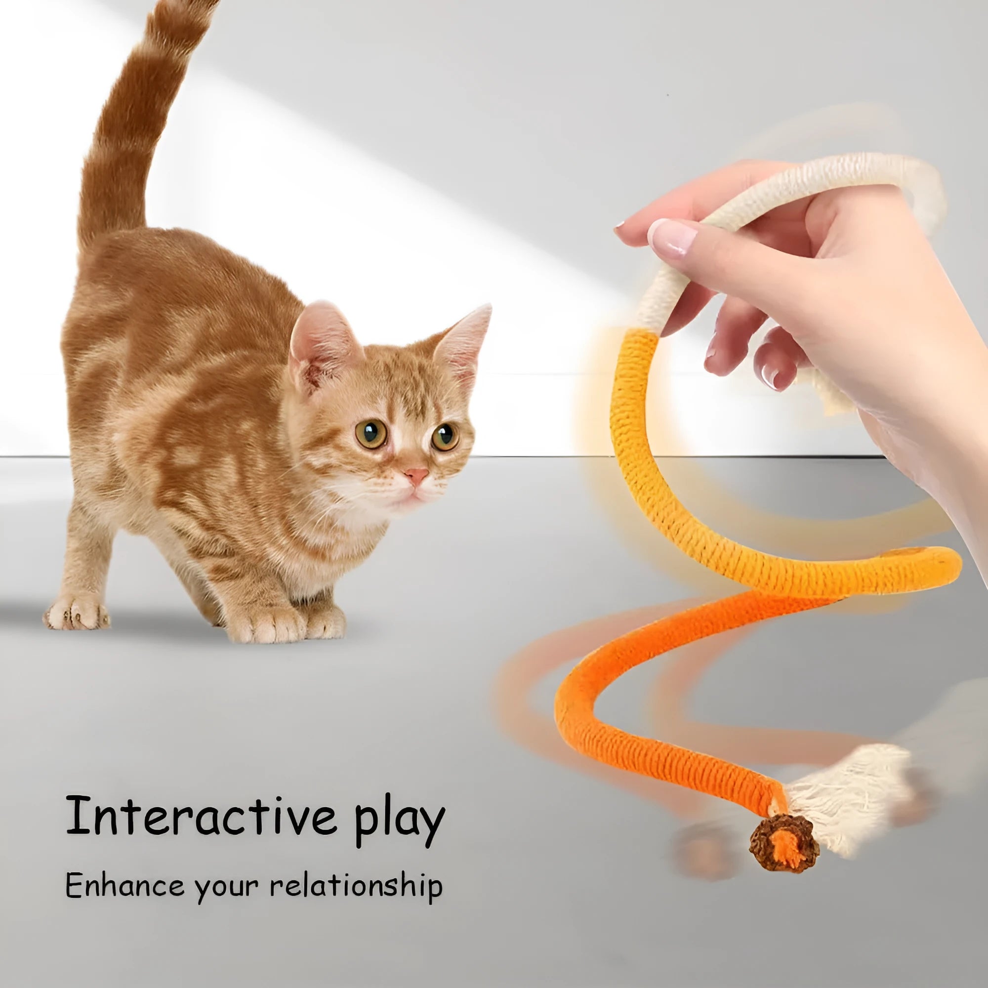 70cm long cotton string cat bite rope toy with catnip in multiple colour options.