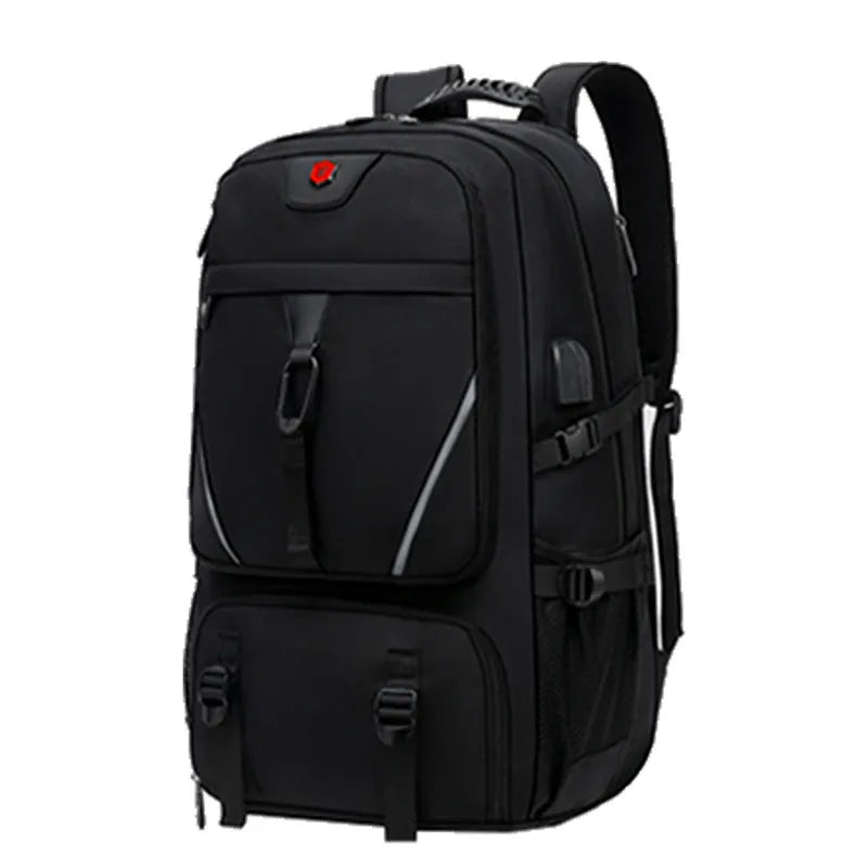 Waterproof Oxford cloth mountaineering schoolbag with shoe warehouse, available in 50 L, 60 L, and 80 L