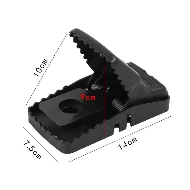 Automatic mouse trap cage in metal and plastic construction for indoor rodent control
