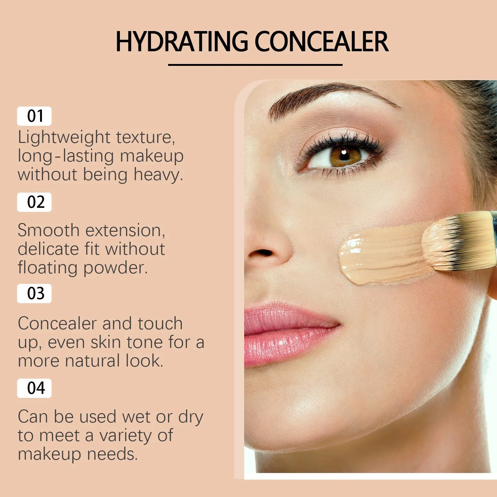 Medium skin tone moisturising concealer liquid foundation in a 3.5ml bottle.