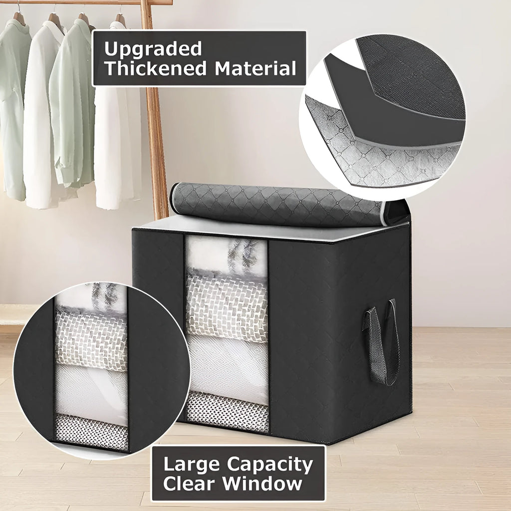 Non woven fabric storage organiser bag in beige colour, handbag style, shown with sealable closure.