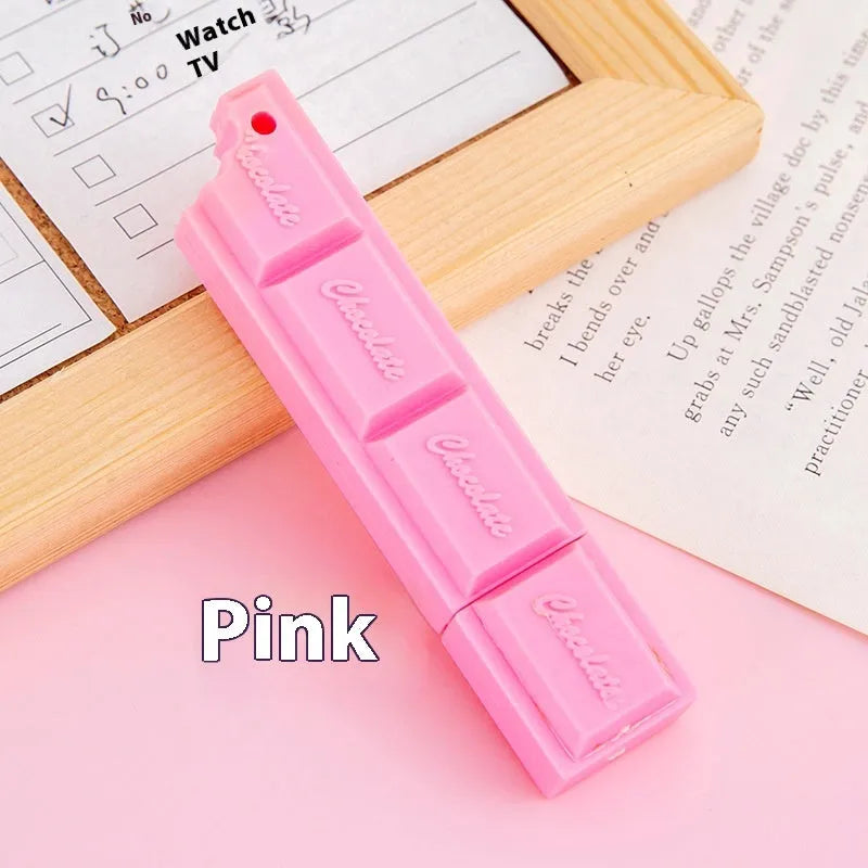 Chocolate-themed cartoon simulation ballpoint pen with 0.5mm bullet tip in plastic construction