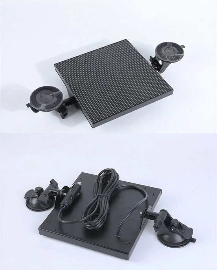 Car rear window LED expression screen with hanging installation, Bluetooth and WiFi connectivity, and power cord