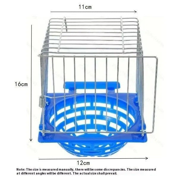 Small parrot breeding box bird nest in iron wire, 14.5x12x16cm, for parakeets and budgies
