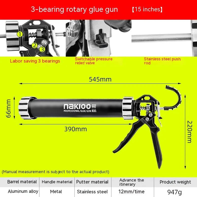13 bearing structure aluminium alloy automatic adhesive breaking glass glue gun 545x220mm