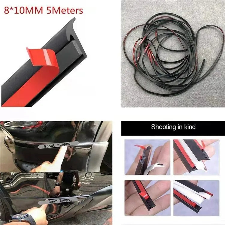 TPE car seal strip in black and white colours showing flexible rubber construction for gap filling applications