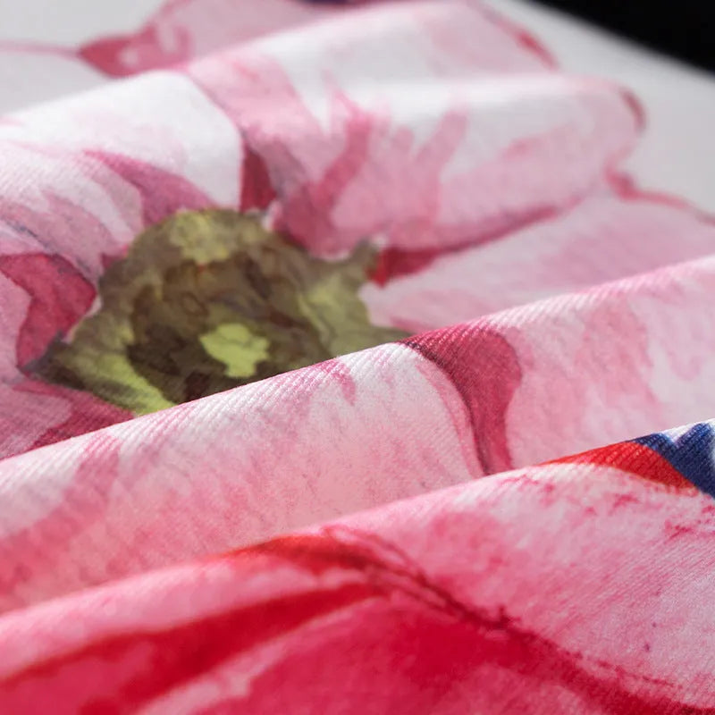 Men's printed ice silk underwear in floral, brown, and seaside designs showing mid waist fit.