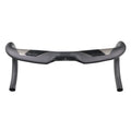 Matt carbon fibre road bicycle handlebar showing bent drop bar design